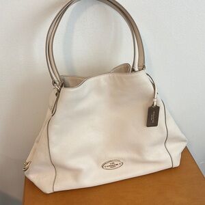 Coach Cream Shoulder Bag with Structured Design